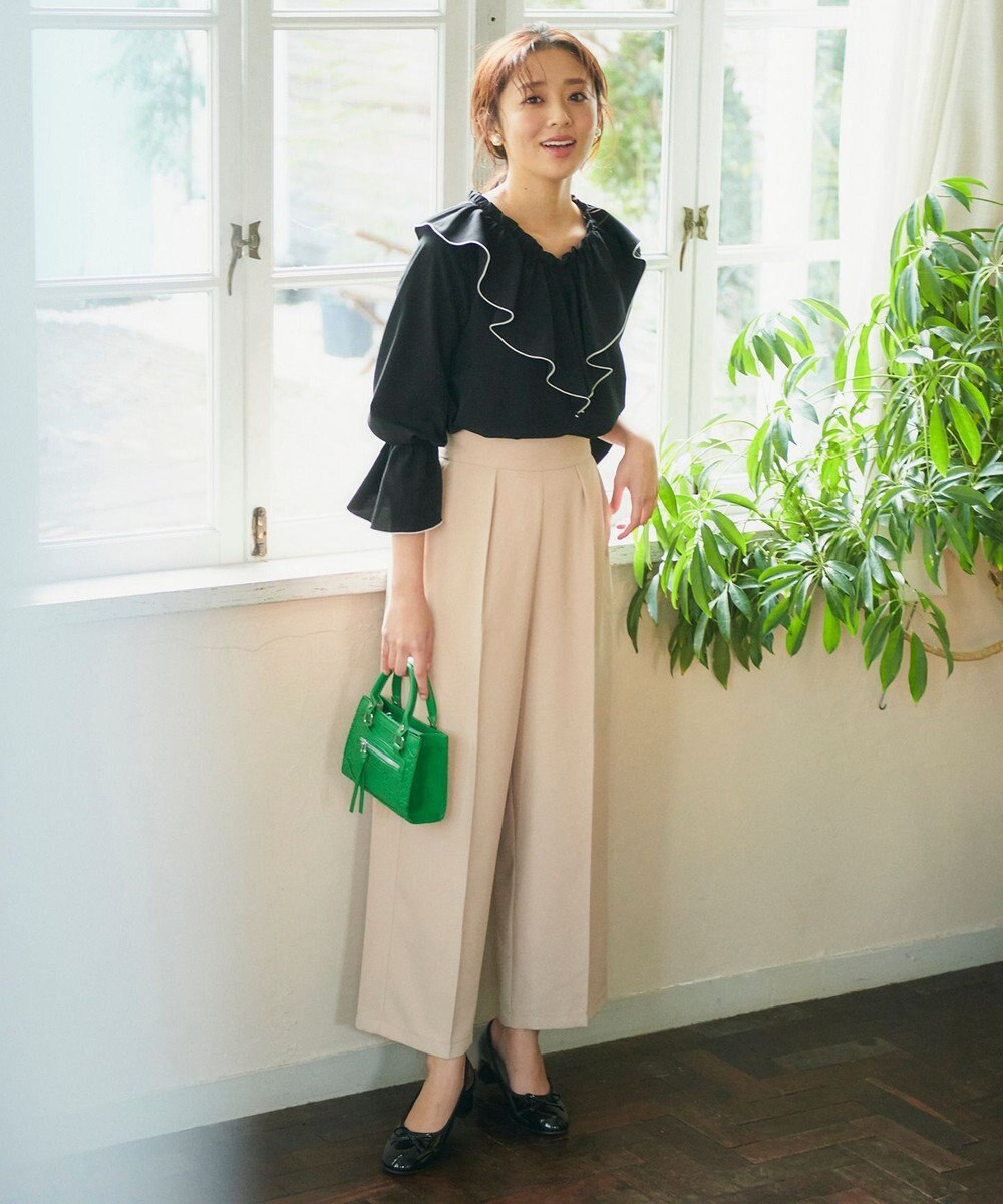 Feroux サスペンダー付きハイウエスト パンツ 