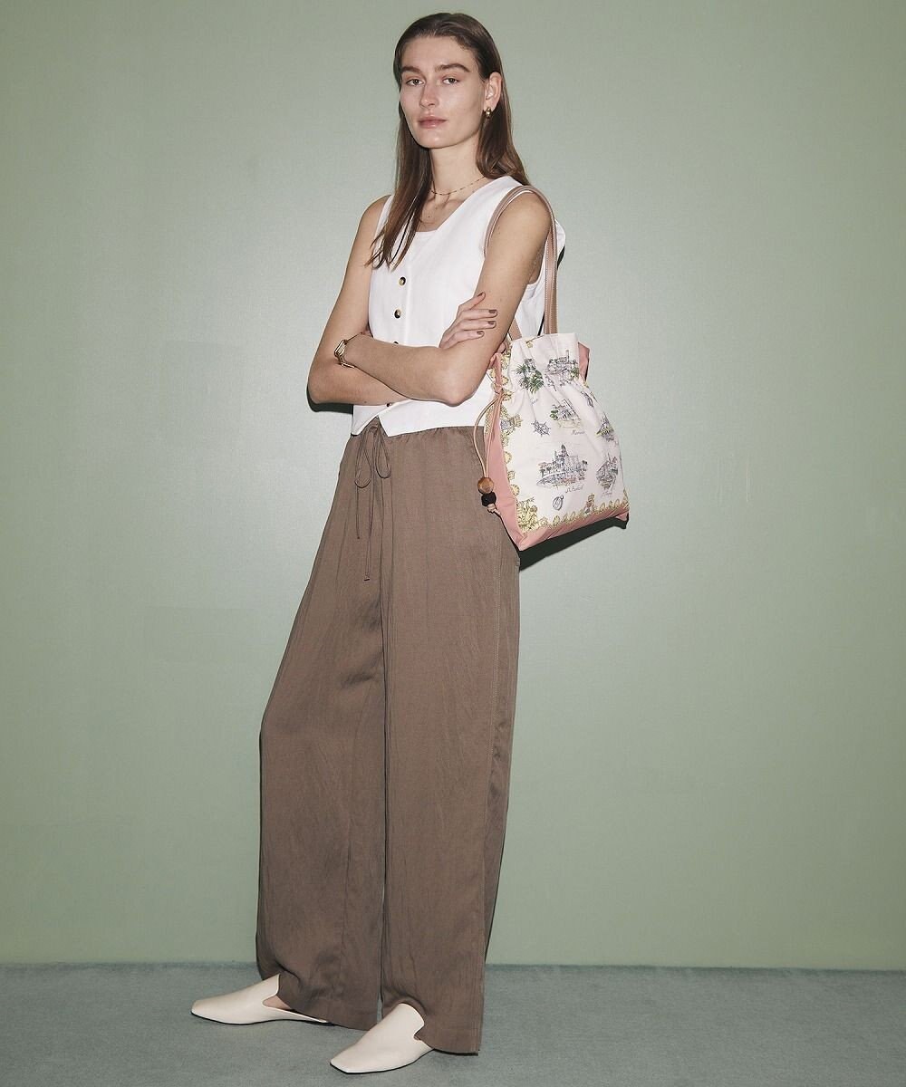 TOPKAPI 【TREASURE TOPKAPI】マイルドサテン スカーフ柄 巾着 トート バッグ 