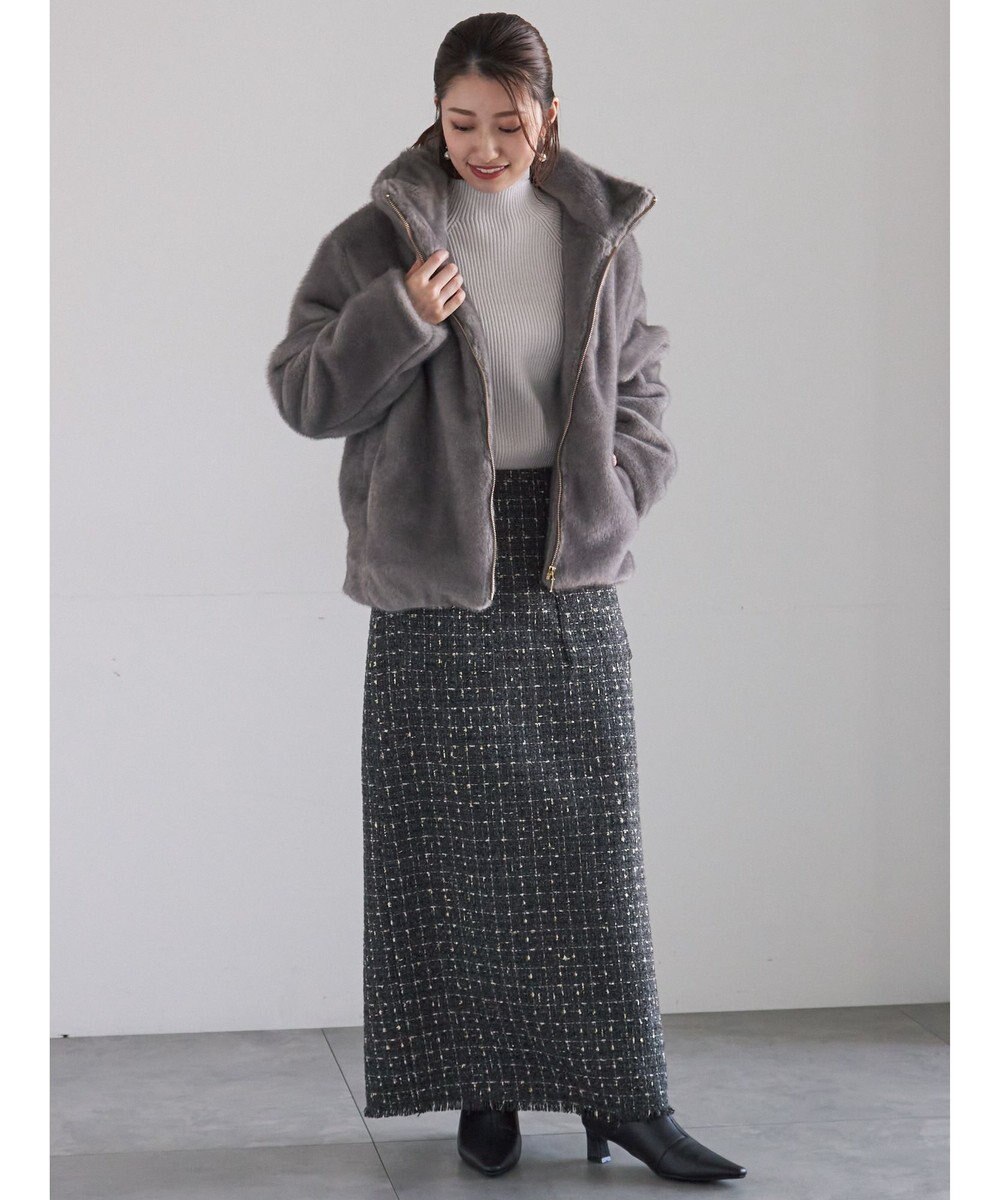 Te chichi モールリブスタンドネックニット 