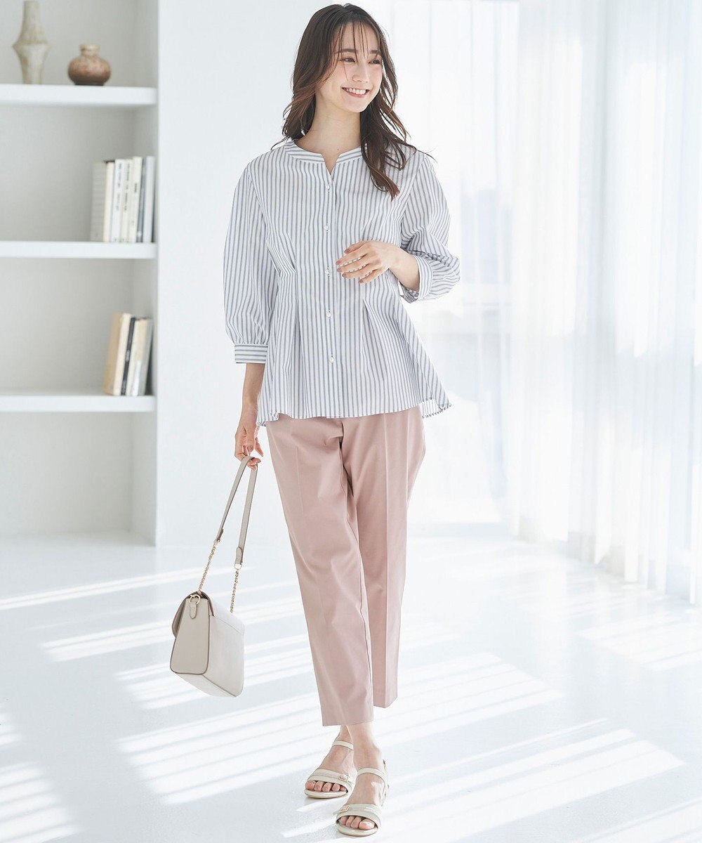 ANY SIS L 【洗える】タックペプラムシャツ ブラウス 