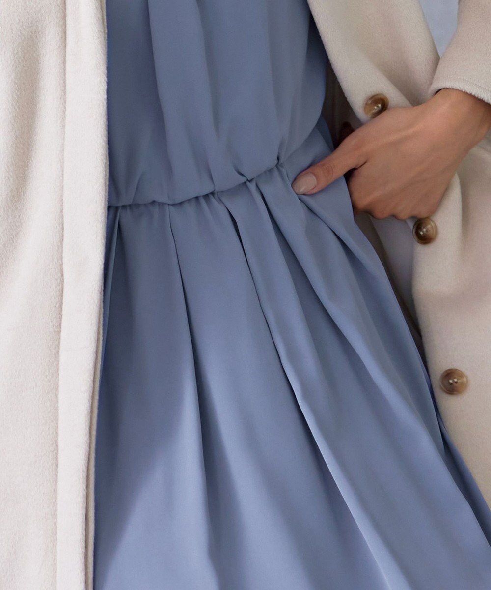 Tiaclasse 【洗える】タックパールワンピース 