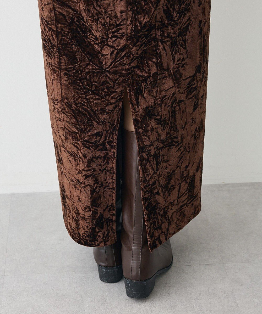 CRAFT STANDARD BOUTIQUE クラッシュベロアサイドスリットスカート 