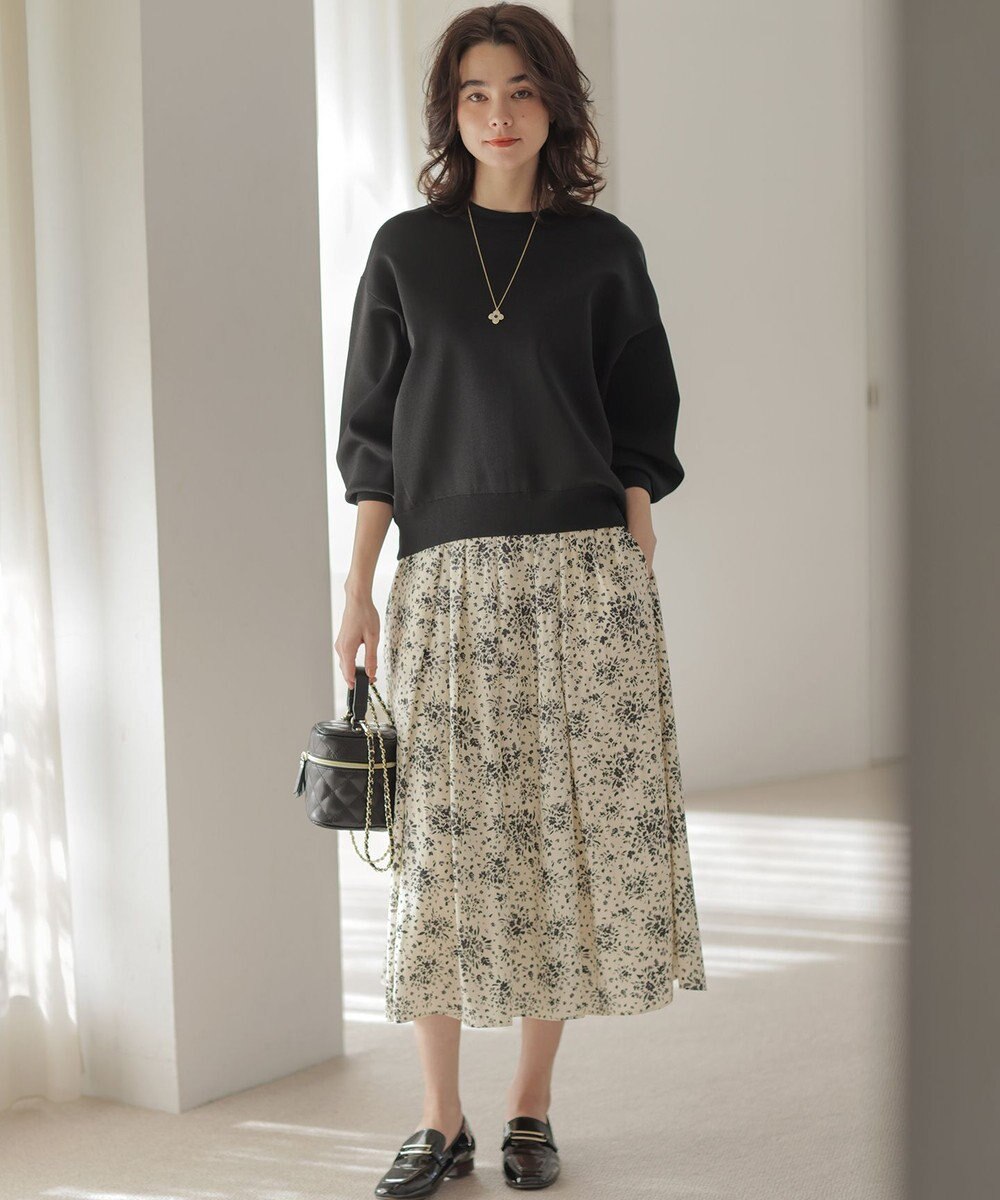 組曲 モザイクフラワープリント スカート 