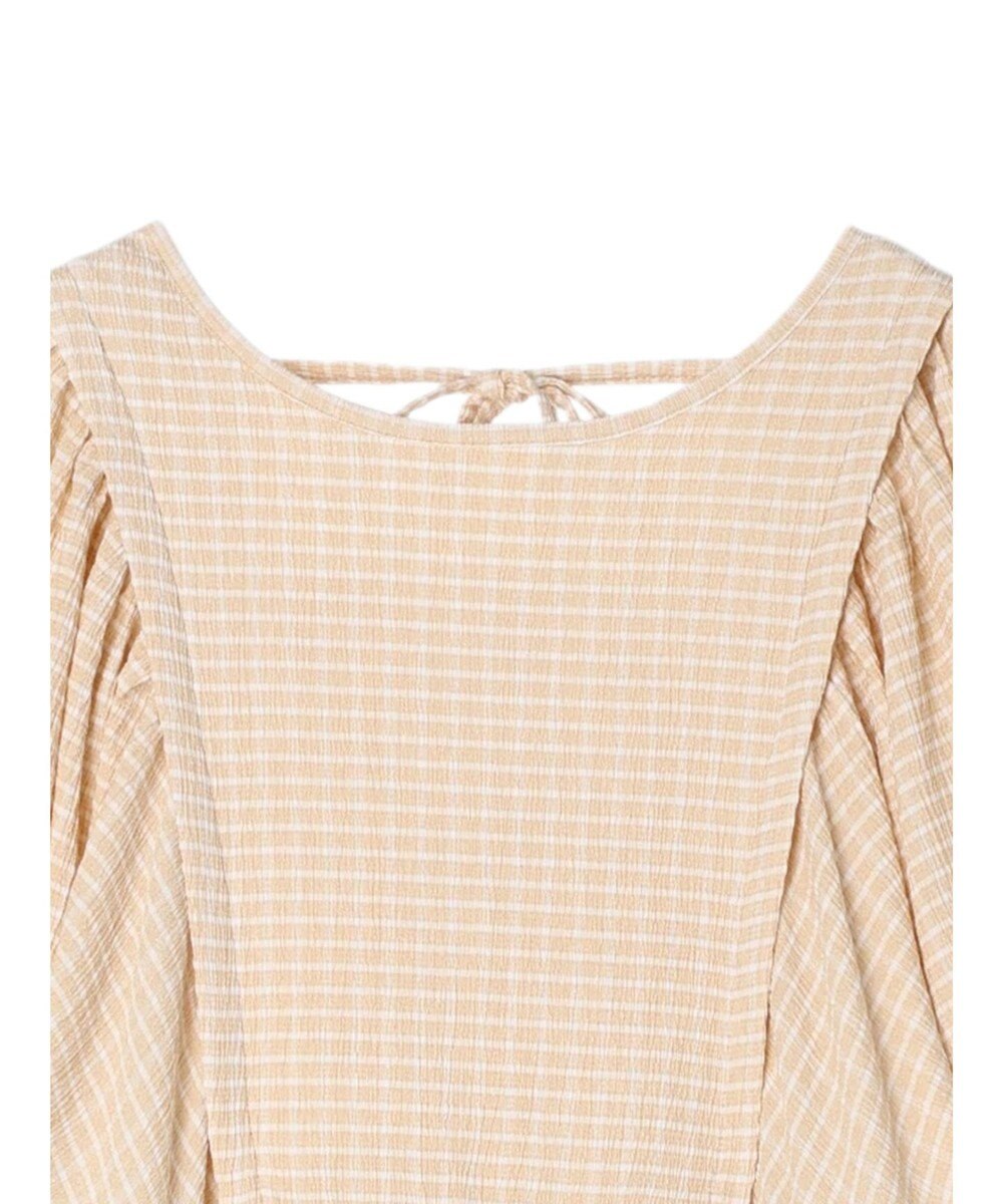 earth music&ecology ボリュームスリーブＣｈｅｃｋワンピース 