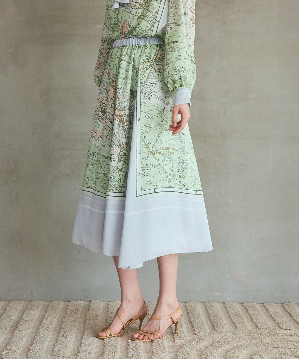 GRACE CONTINENTAL パリスカーフプリントスカート 