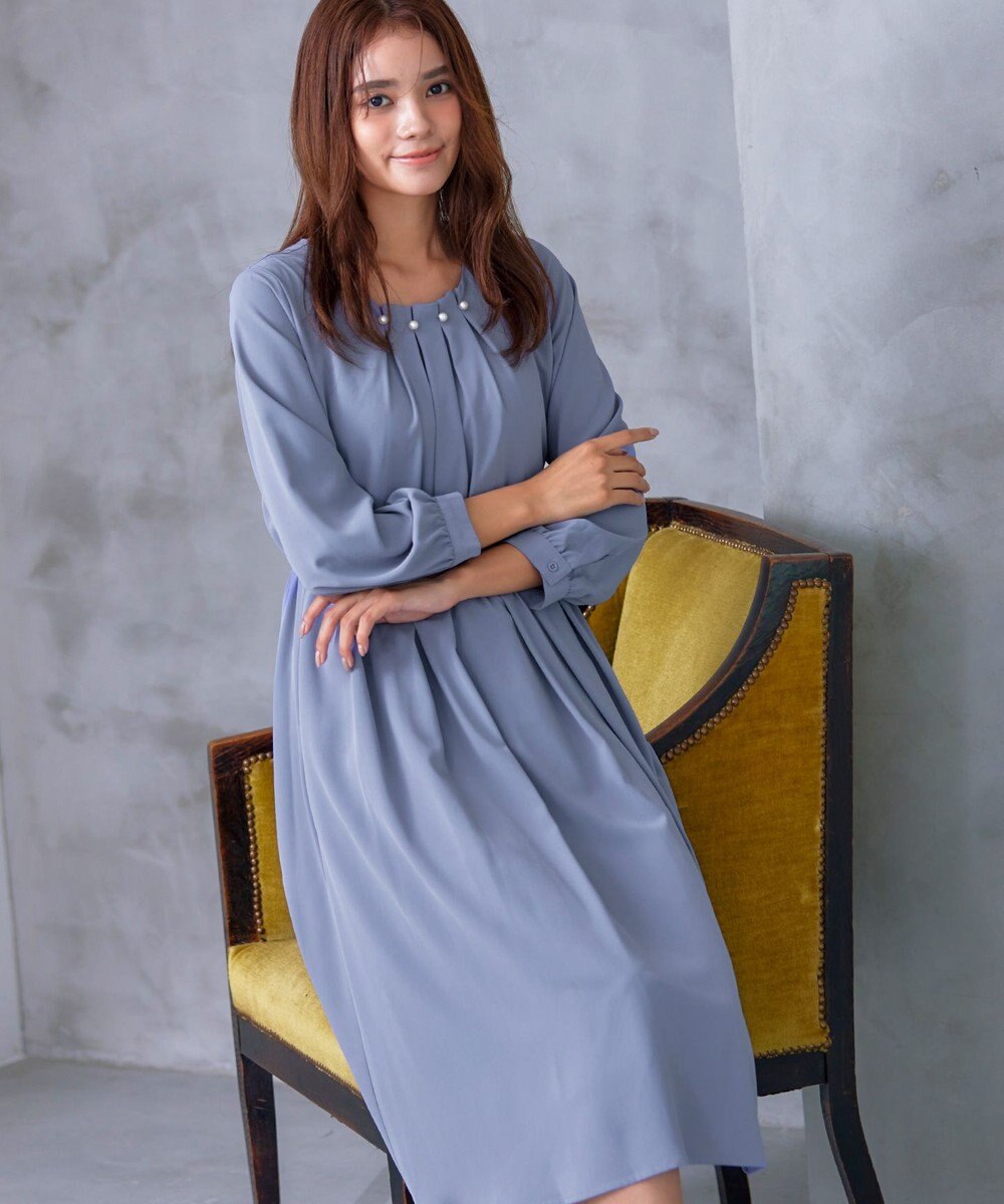 Tiaclasse 【洗える】タックパールワンピース 