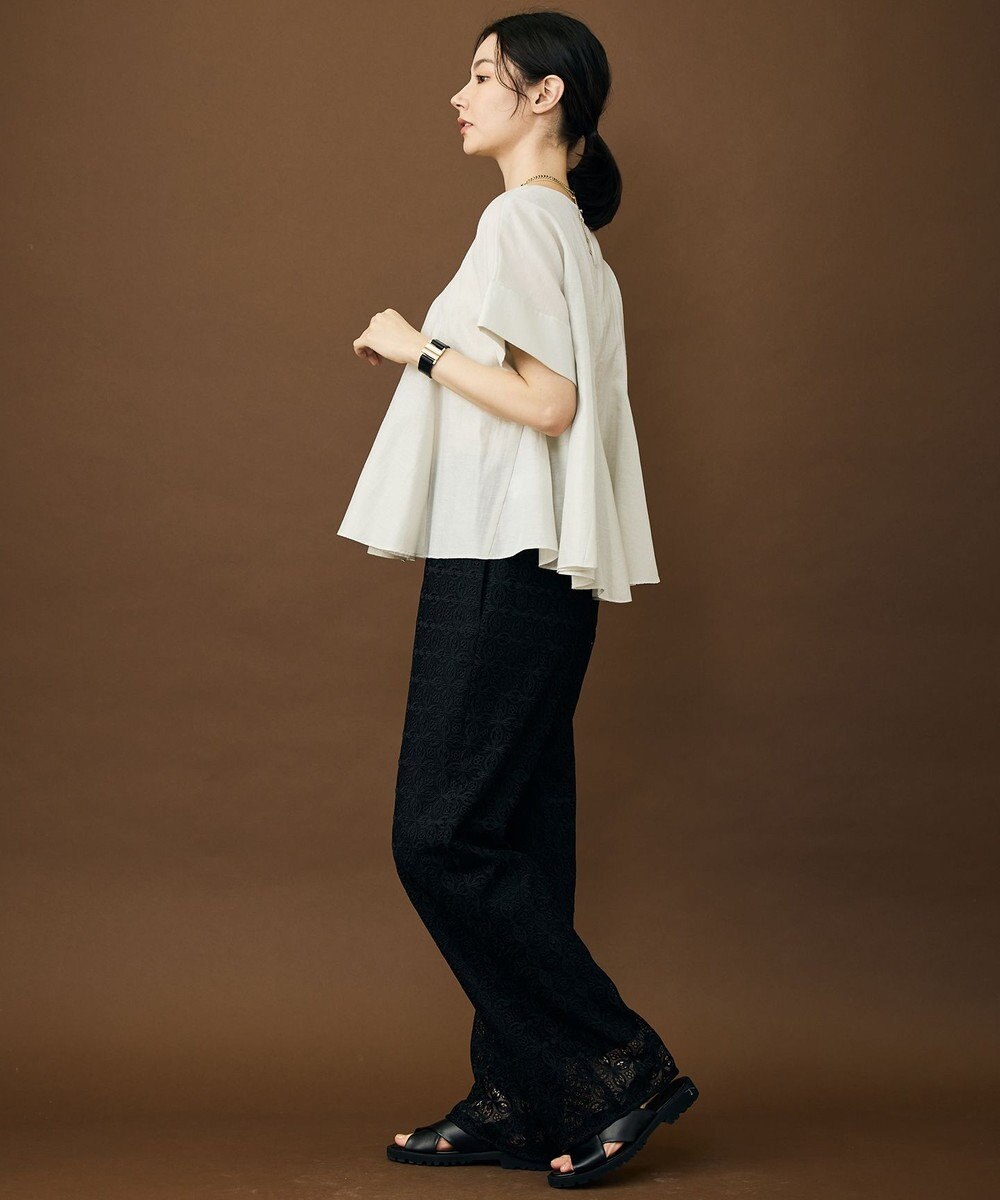 自由区 ブライトシアーシャンブレー ブラウス 