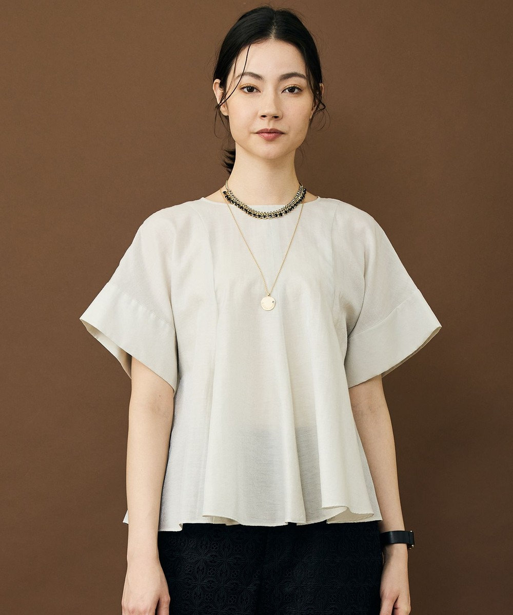 自由区 ブライトシアーシャンブレー ブラウス 