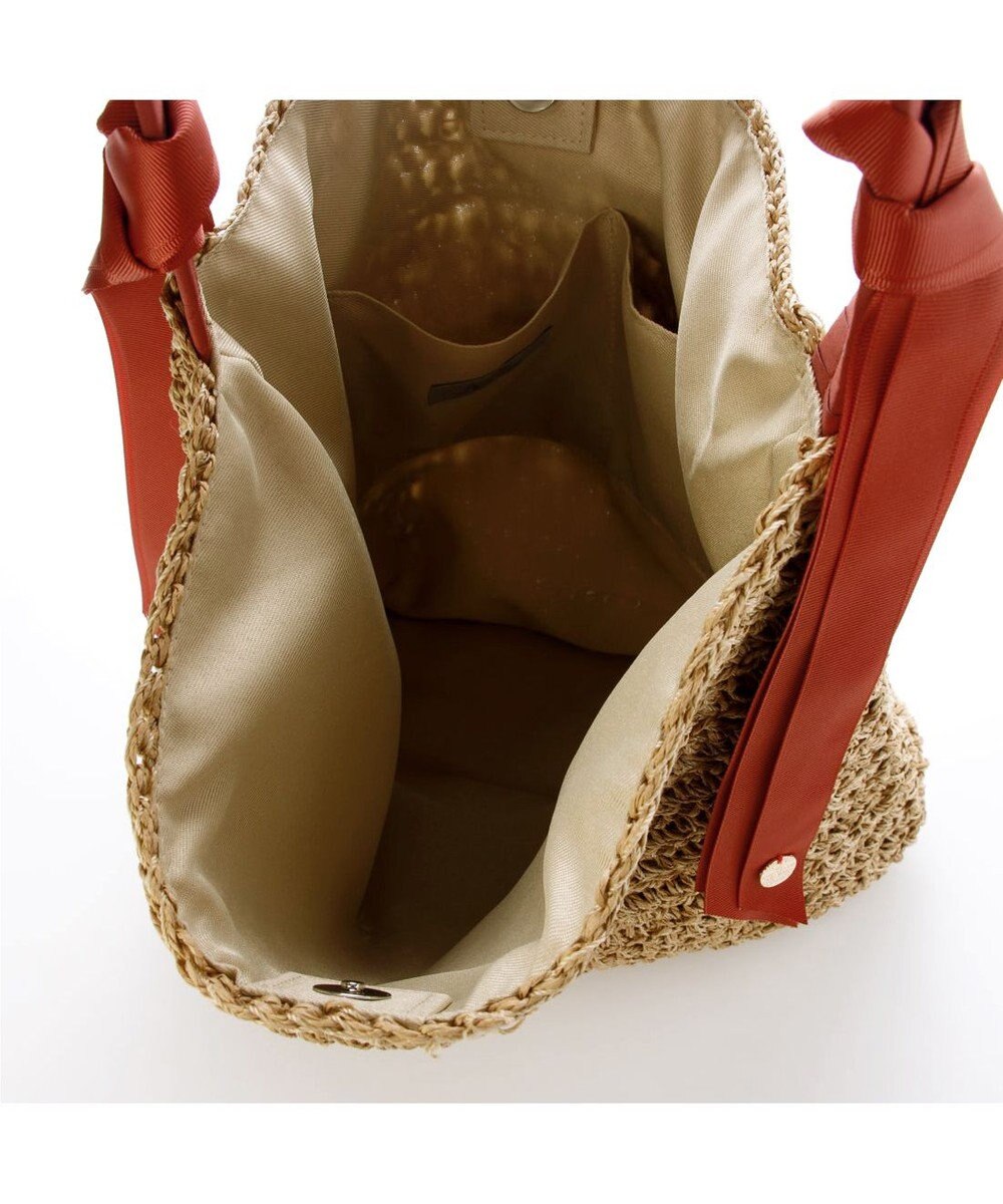 UNBILLION カシュカシュ cachecache / 下がりグログラン地柄編みトート カゴバッグ 