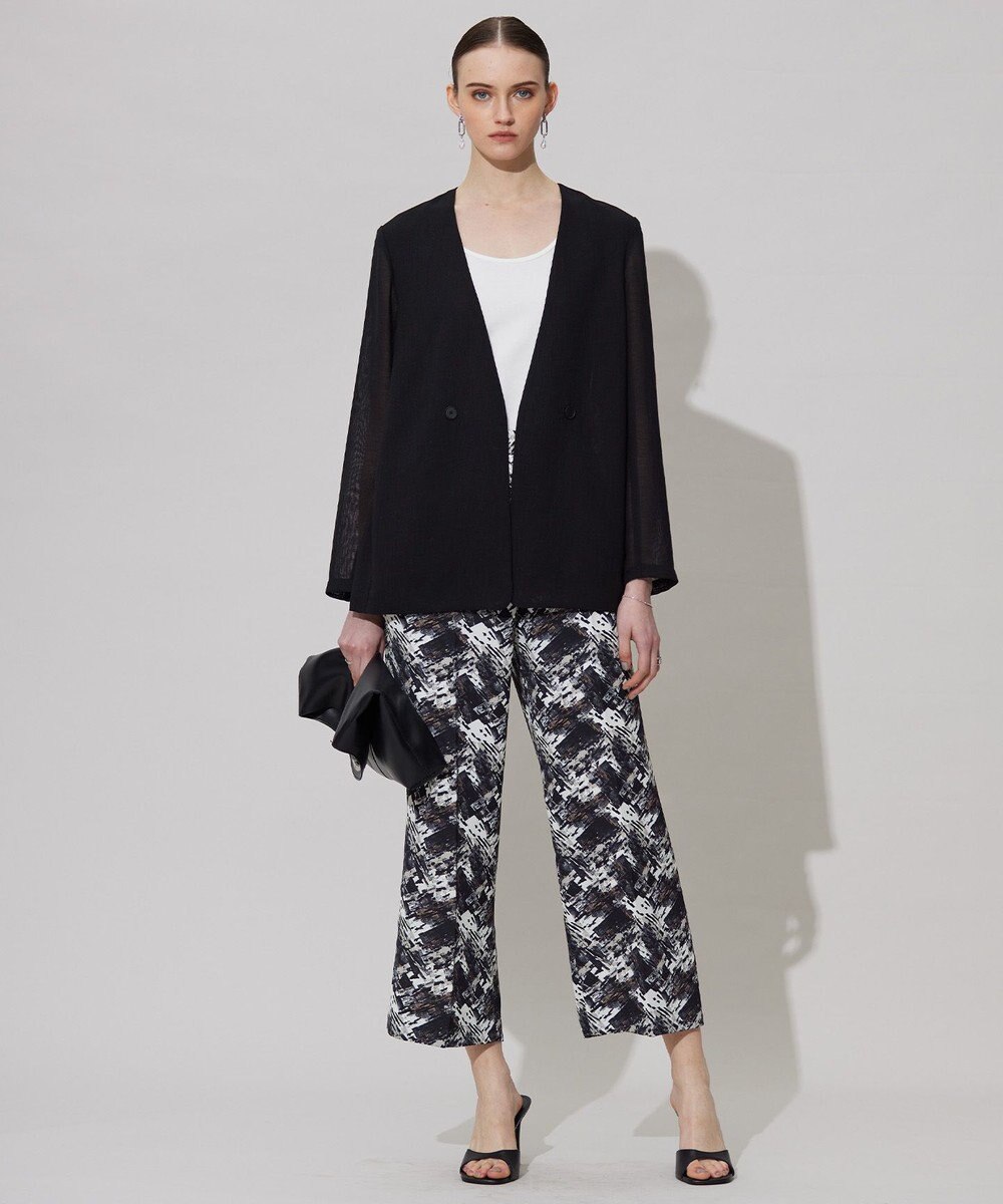 ICB 【洗える】 ブラッシュプリント ワイドパンツ 