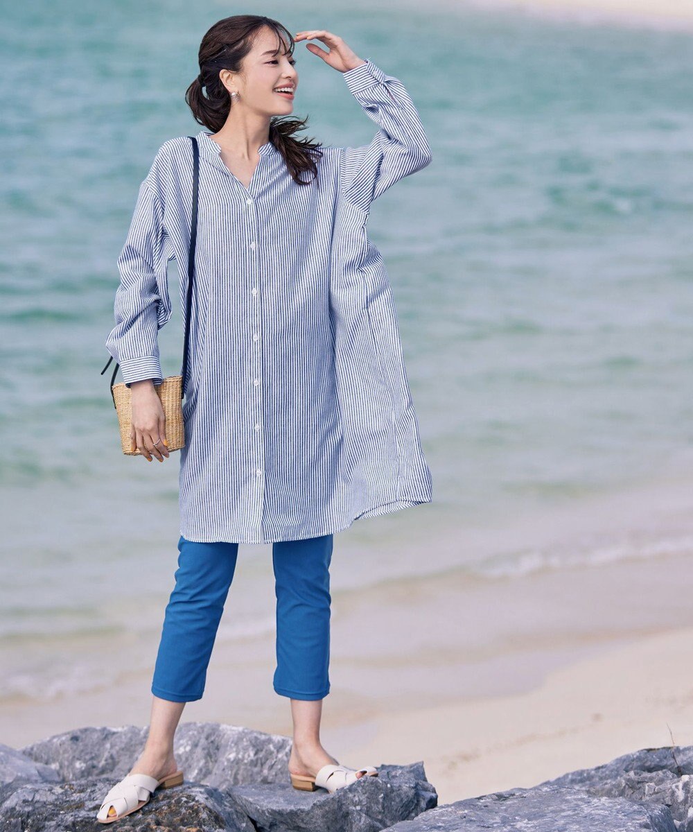 Tiaclasse 【洗える】リネンミックススキッパーシャツワンピース 