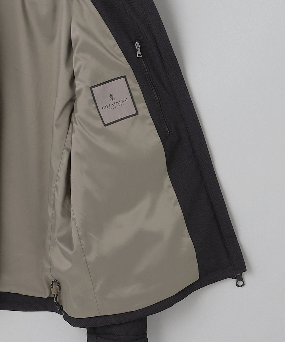 GOTAIRIKU 仕事で着られる【シワになりにくい/洗える/ストレッチ/吸水速乾】バブルテック フーデッドブルゾン 