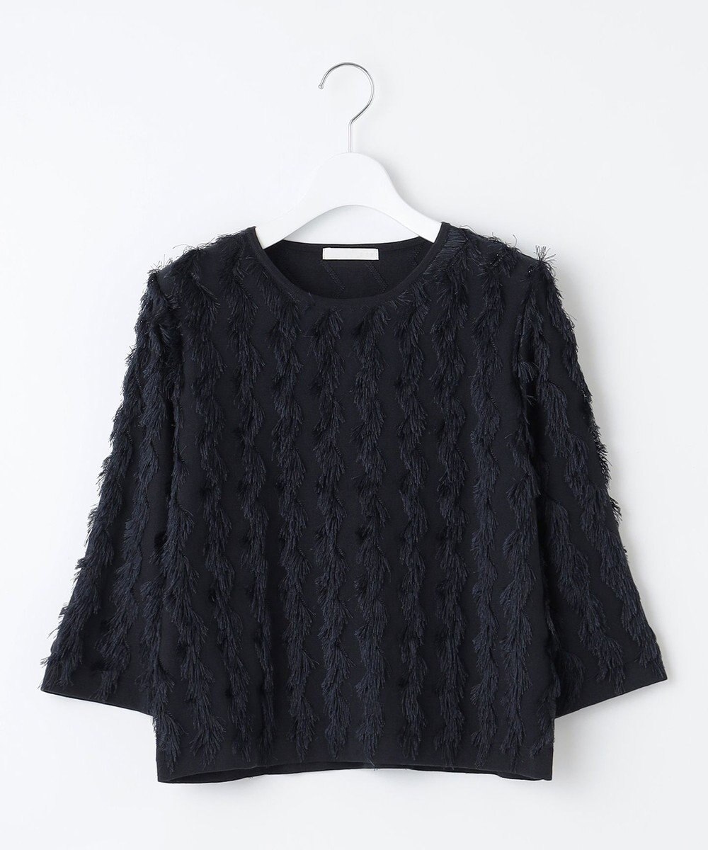 自由区 L 【洗える】カットジャガード ニット 