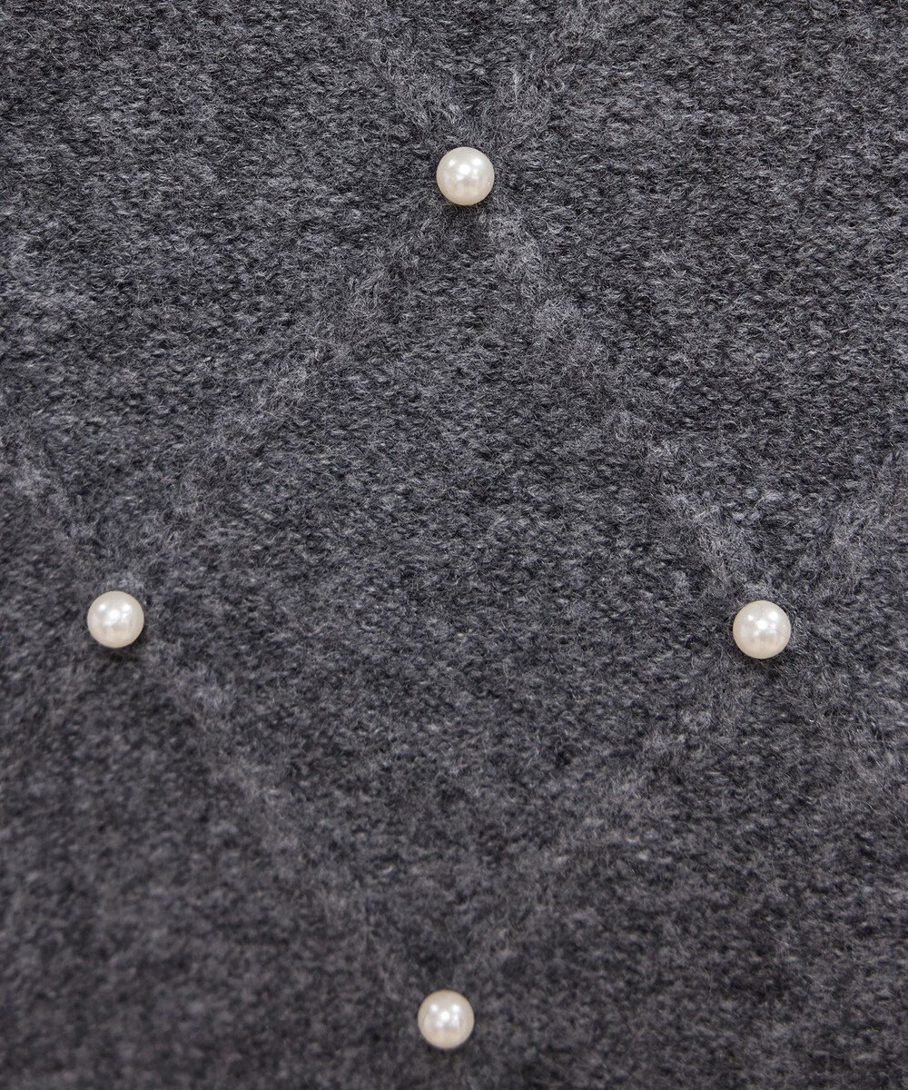 Tiaclasse ダイヤ柄パール付きニットプルオーバー 