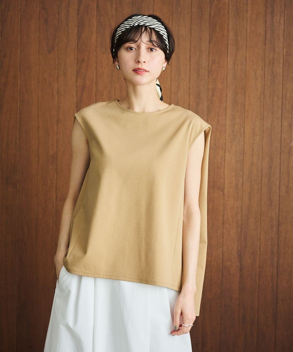 #Newans 【洗える】スクエアシルエットノースリーブカットソー 