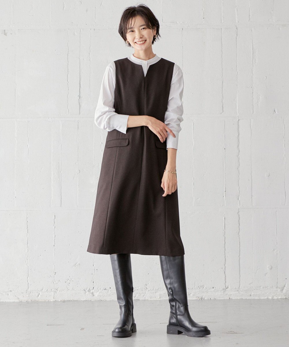 J.PRESS LADIES LANTECシャークスキン ジャンパースカート 