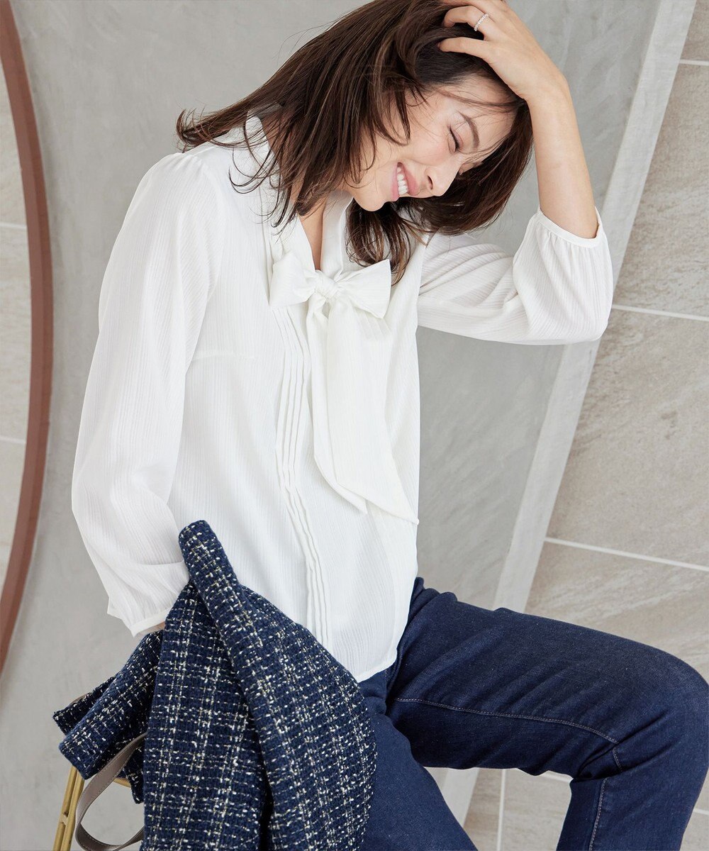 Tiaclasse 【新色追加・洗える】リボンタイブラウス 