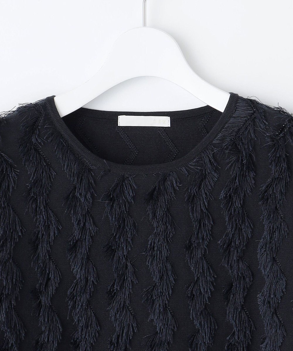 自由区 L 【洗える】カットジャガード ニット 