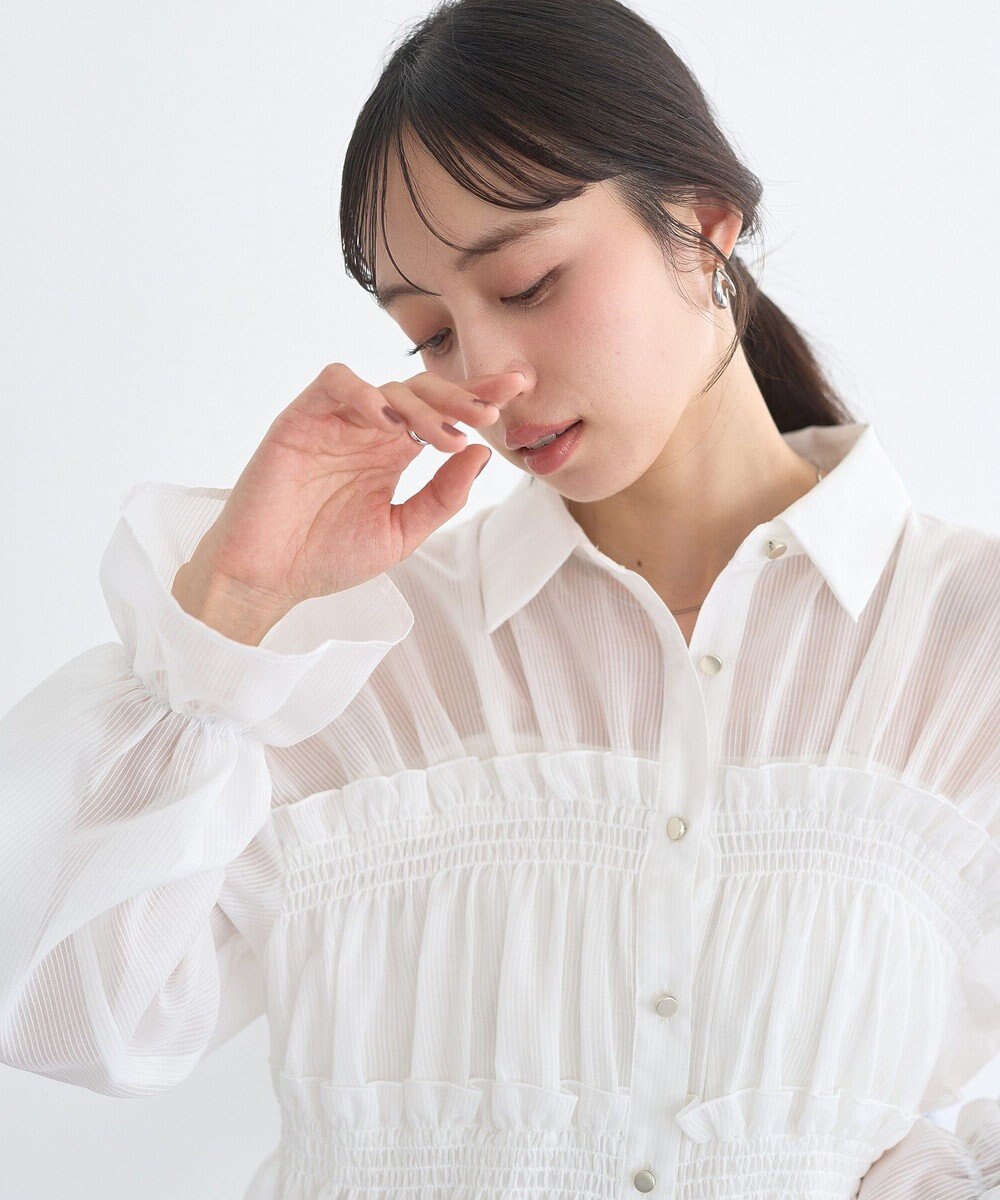 earth music&ecology シャーリングストライプシャツ 