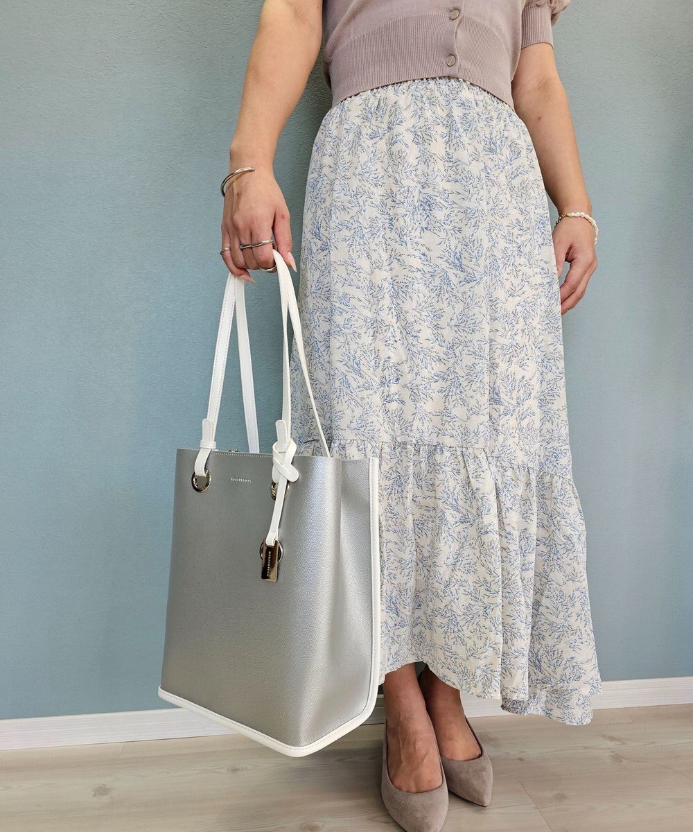 style code 【MERCURYDUO/マーキュリーデュオ】メタルアイレット　縦長トートバッグ 推し活ラージバッグ 縦長ショルダーバッグ 