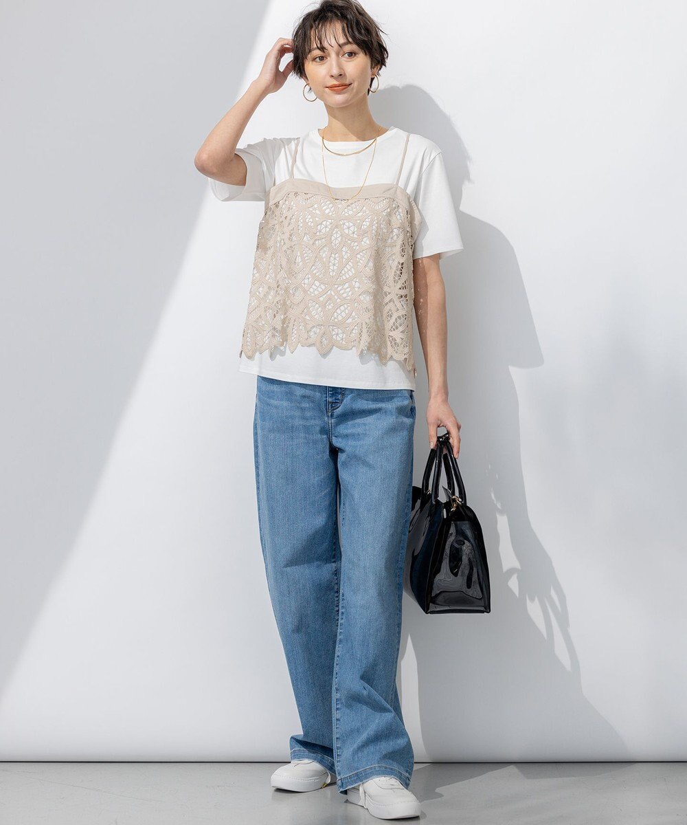 23区 【接触冷感】23区DENIM サマー ストレート ワイド パンツ 