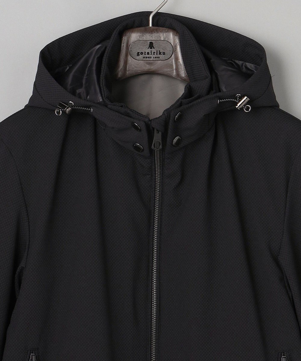 GOTAIRIKU 仕事で着られる【シワになりにくい/洗える/ストレッチ/吸水速乾】バブルテック フーデッドブルゾン 