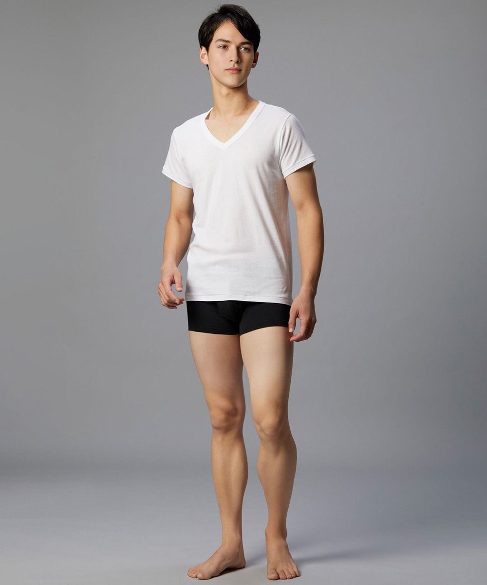 WACOAL MEN インナーシャツ 【2枚組】 3分袖 半袖 綿100%(本体) 伸縮性 肌着 下着 インナー 白 メンズ GL3500 /ブロス バイ ワコールメン 