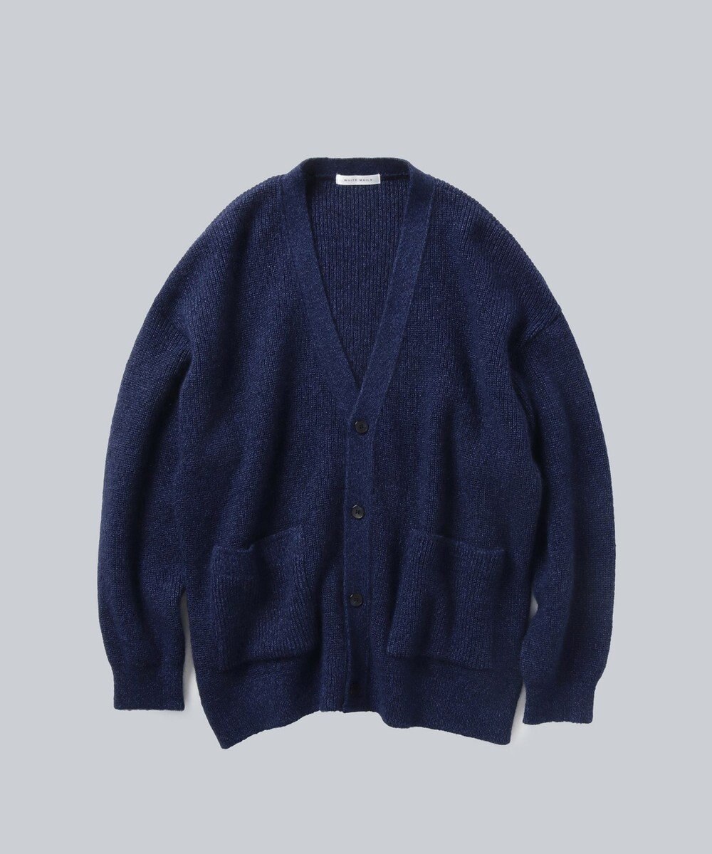 WHITE MAILS 【UNISEX】WASHI&MOHAIR RIB KNIT OVERSIZED カーディガン 