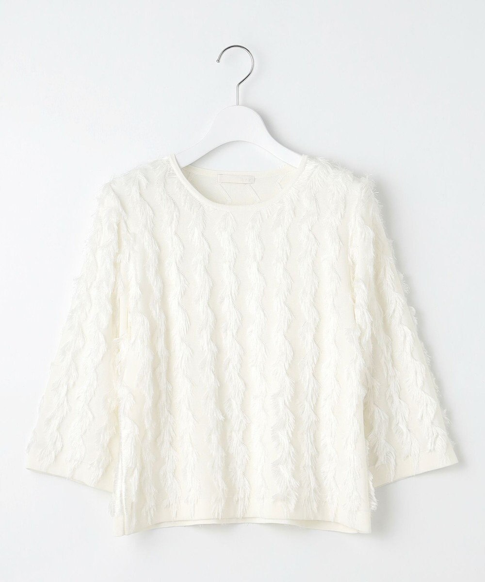 自由区 L 【洗える】カットジャガード ニット 