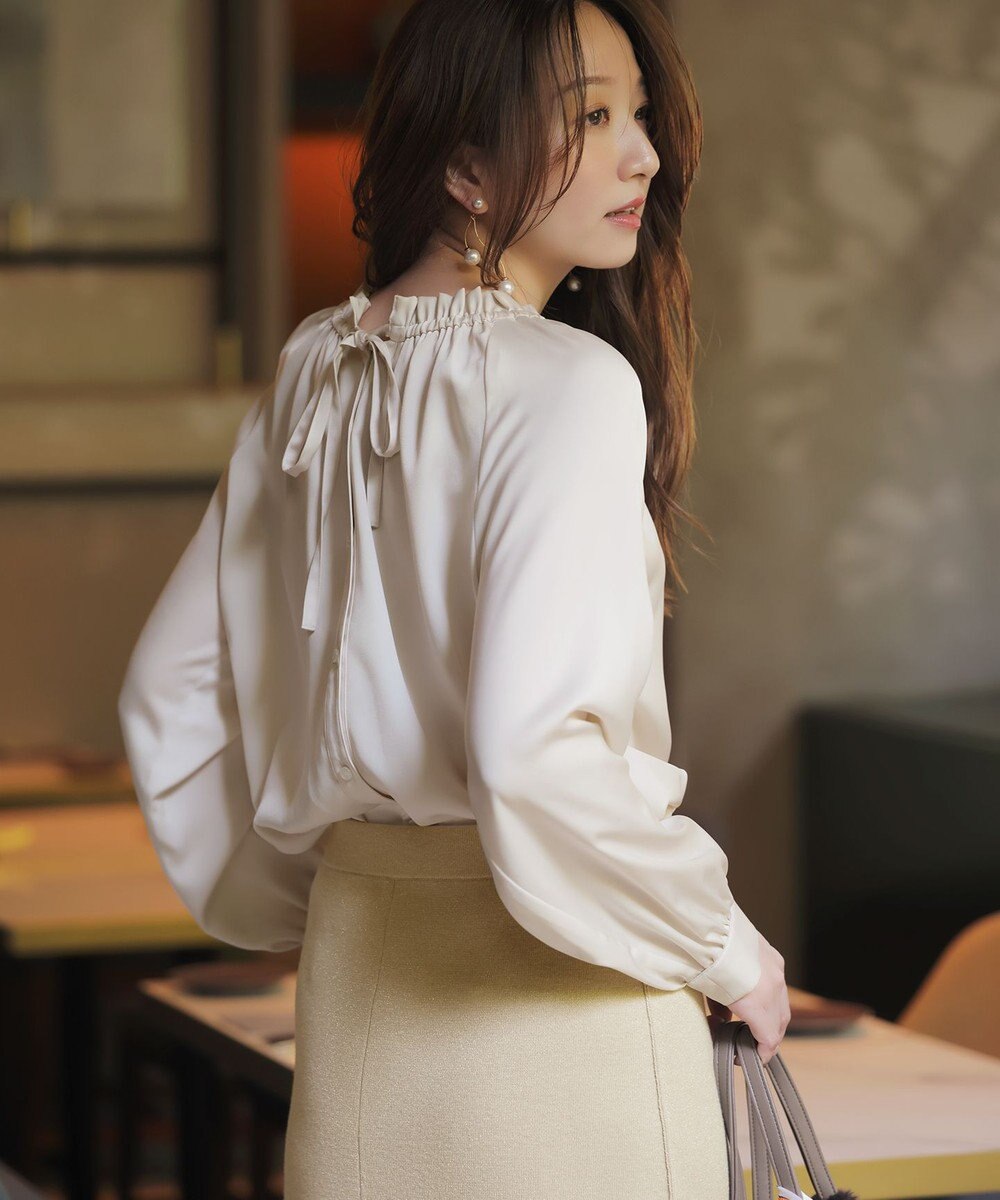 ANY SIS 【前後着用可能】ギャザーネック ブラウス 