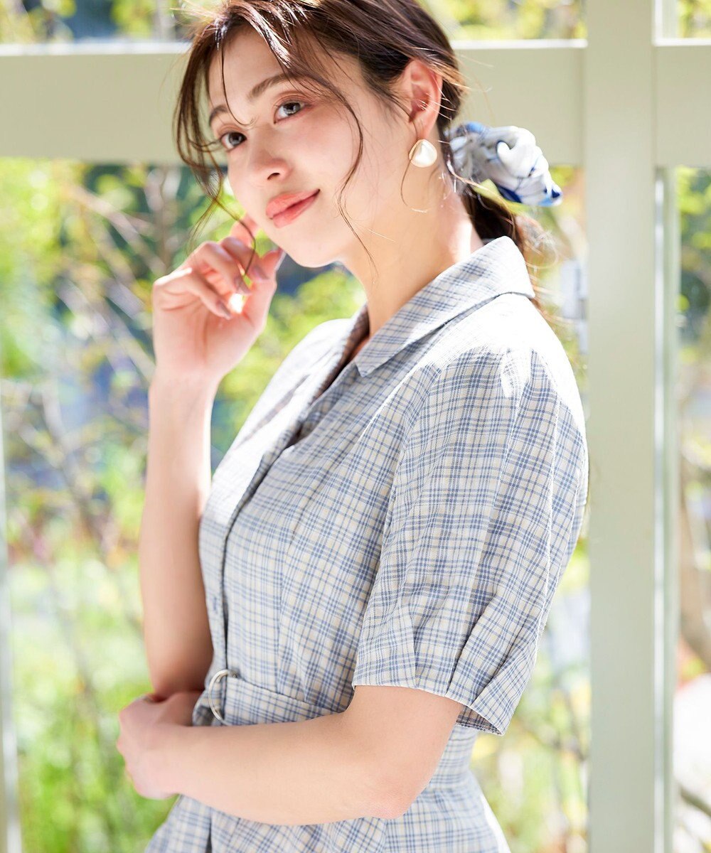 Tiaclasse 【洗える】開襟シャツワンピース 