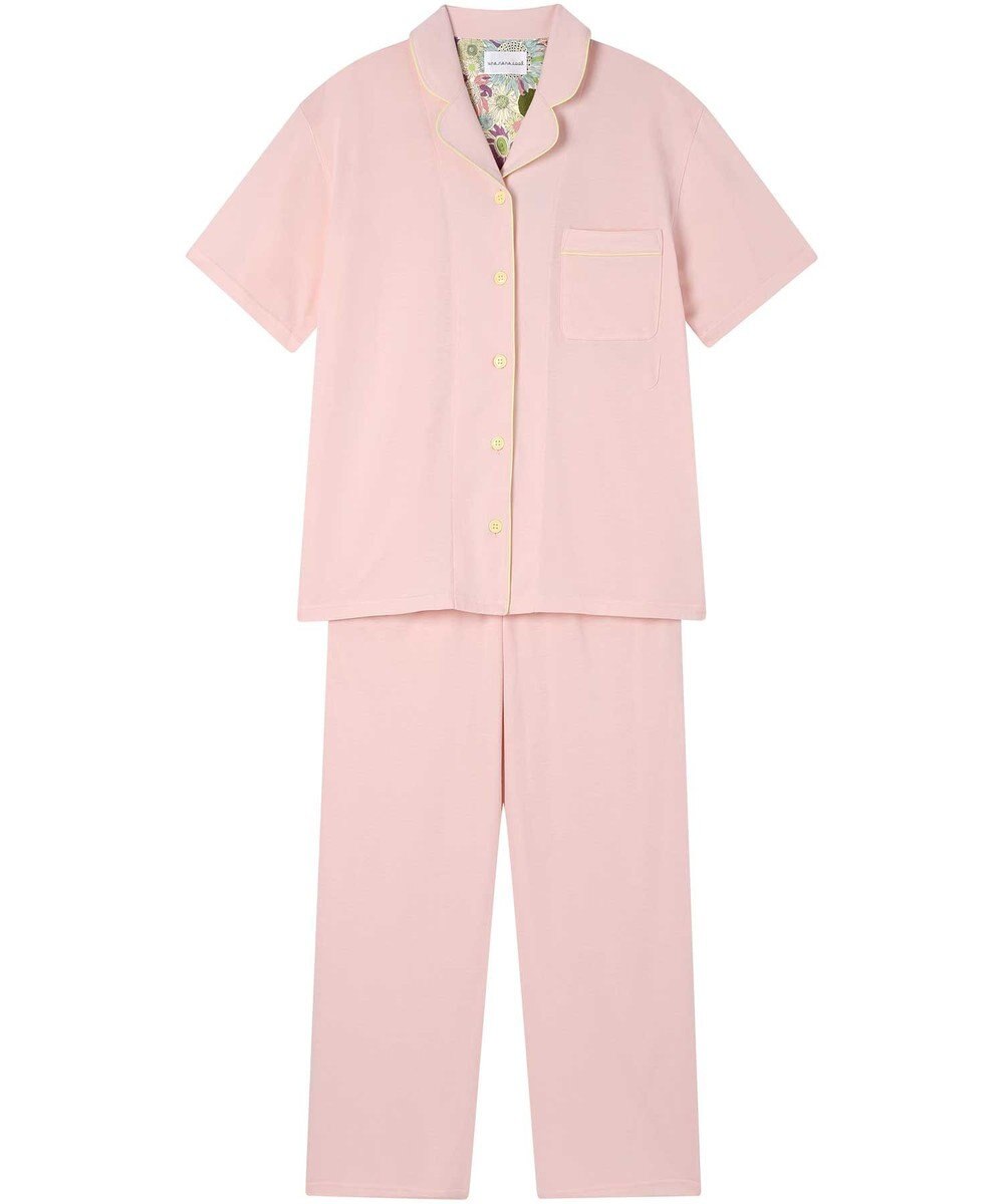 une nana cool 【綿100%】スビン天竺 半袖開襟パジャマ MADE WITH LIBERTY FABRIC 