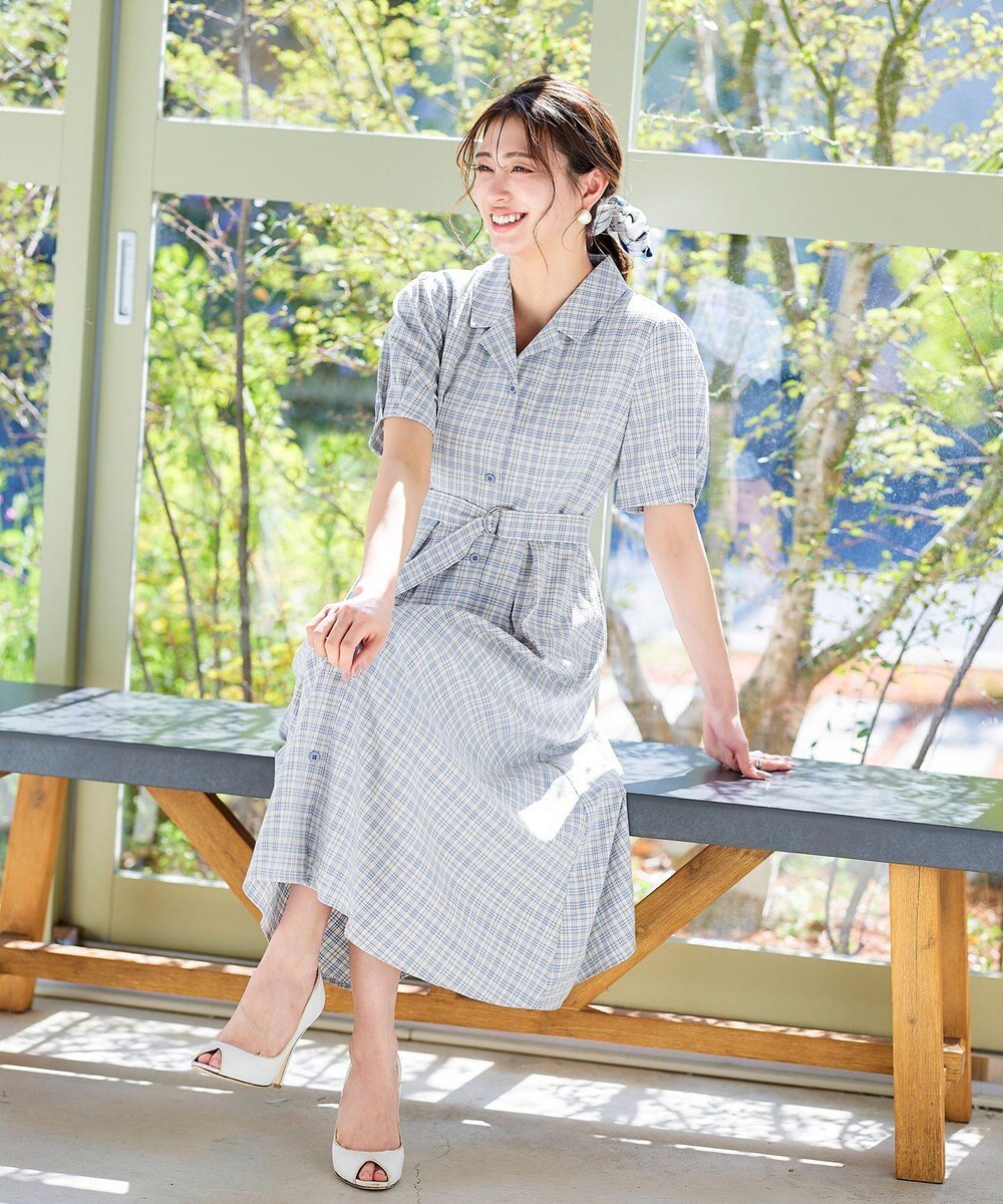 Tiaclasse 【洗える】開襟シャツワンピース 