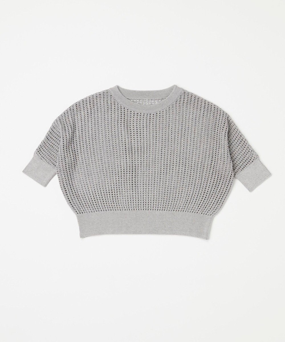 TOQUE 25SS新作〈大草直子さんアドバイザー〉【天然素材】シルク×コットン粗メッシュニットドルマンスリーブ5分袖 