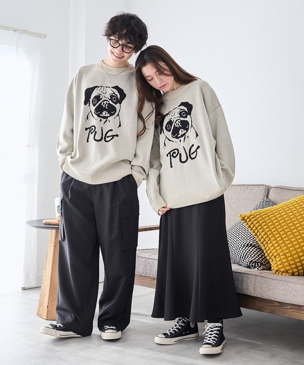 WEGO オーバーフィットジャガードプルオーバー 