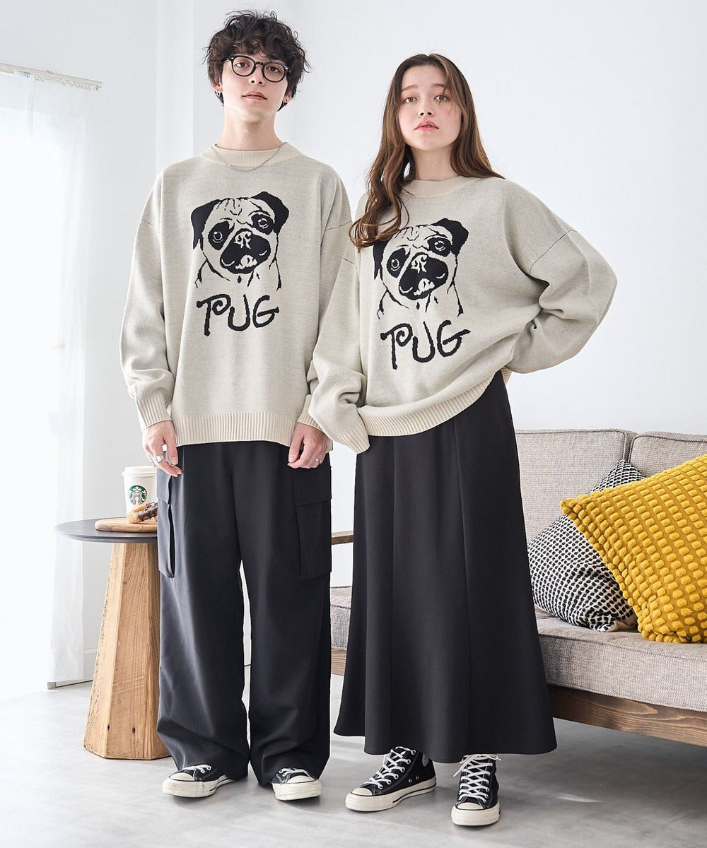 WEGO オーバーフィットジャガードプルオーバー 