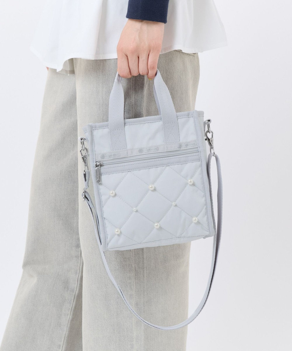 LeSportsac MINI N/S TOTE W/ PEARLS/ミストグレーパール 