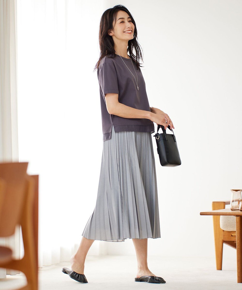 J.PRESS LADIES L 【接触冷感】コットンスムース カフス袖 カットソー 