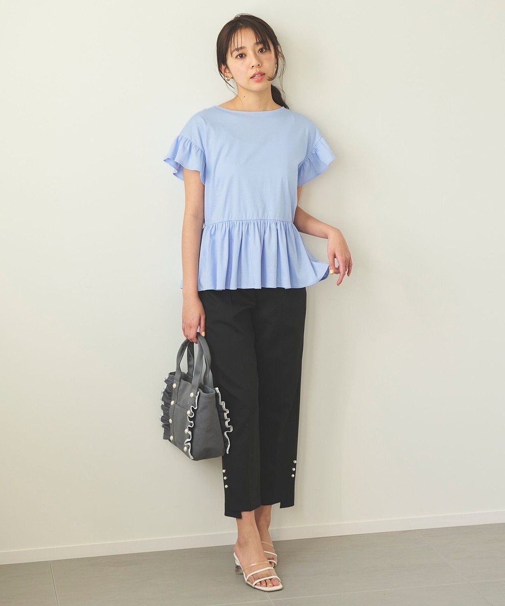 Feroux 【洗える】パールポイントテーパード パンツ 