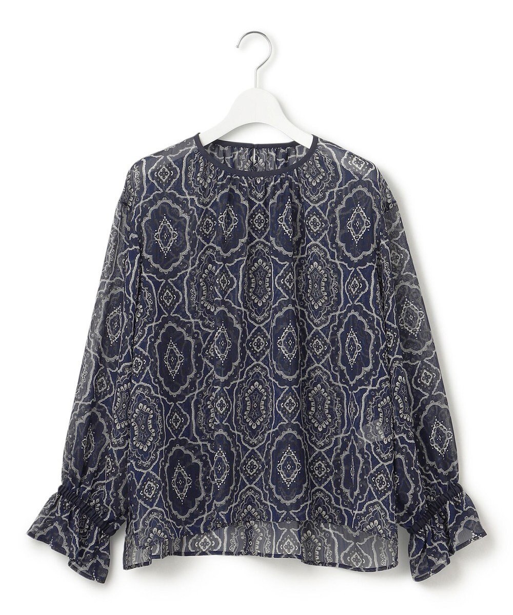 23区 S 【洗える】オーナメントプリント ブラウス 