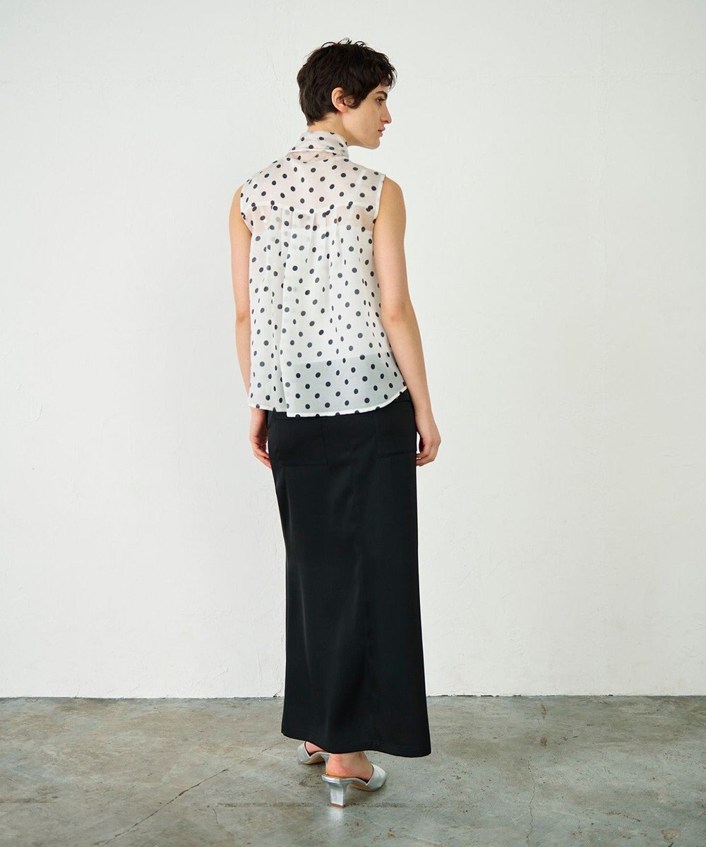 GRACE CONTINENTAL シアードットプリントブラウス 