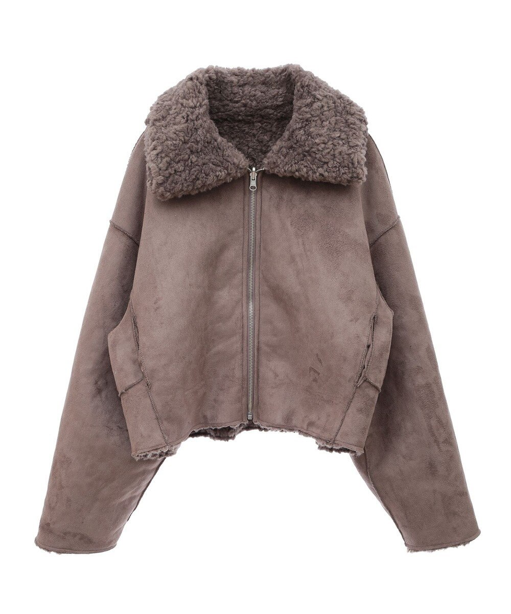 earth music&ecology リバーシブルフェイクムートンショートブルゾン 