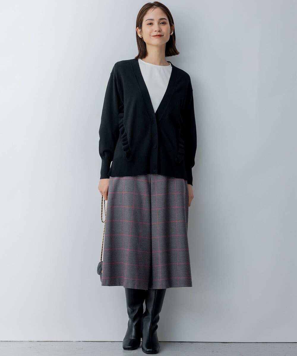 組曲 T/Rツイルストレッチ フレアパンツ 