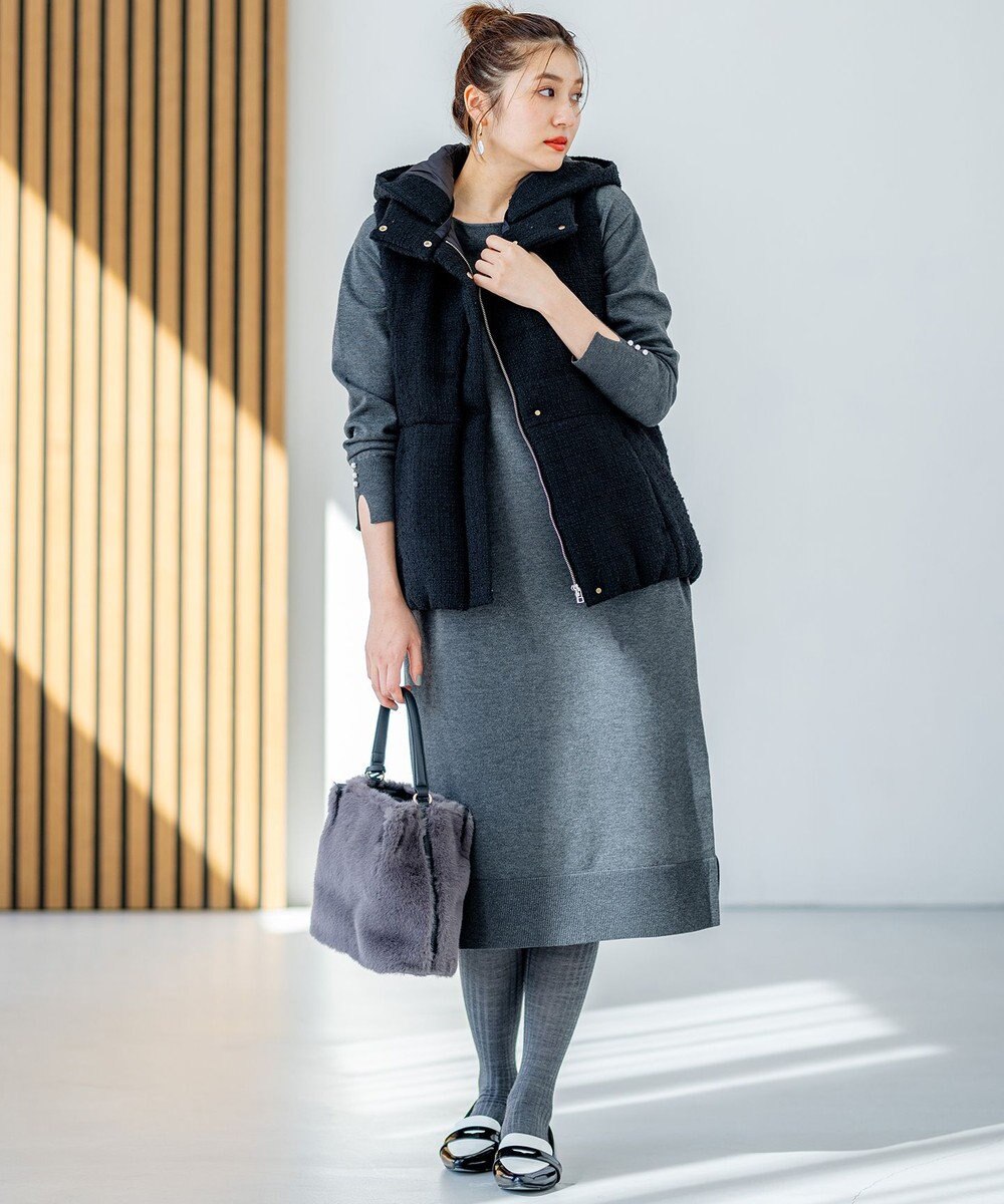 組曲 L 【WEB限定】コクーンシルエット ニットワンピース 