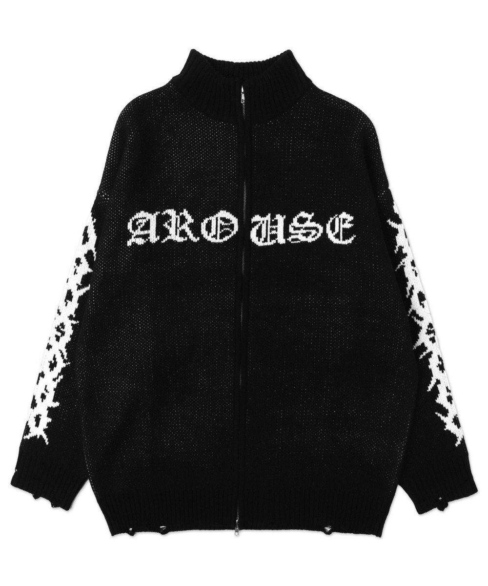 WEGO クロスダメージニットBIGブルゾン 