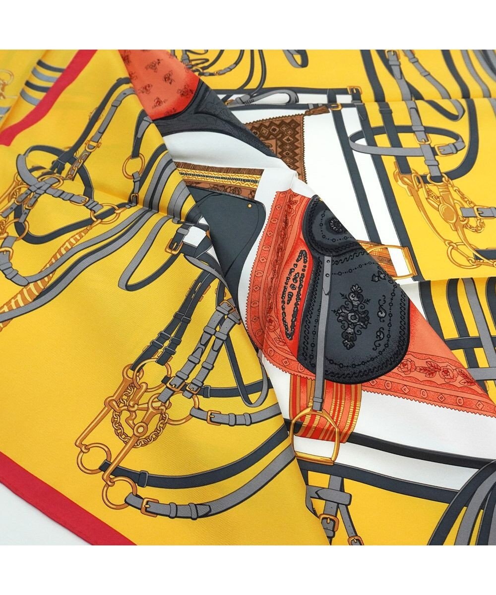 Marca 【伝統横濱スカーフ】鞍とベルト 大判 シルクスカーフ 