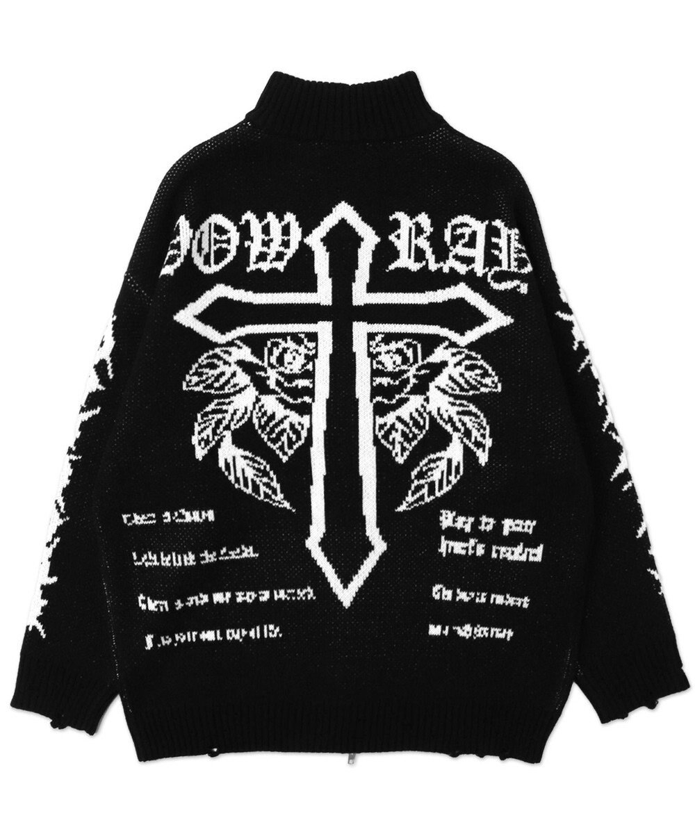 WEGO クロスダメージニットBIGブルゾン 