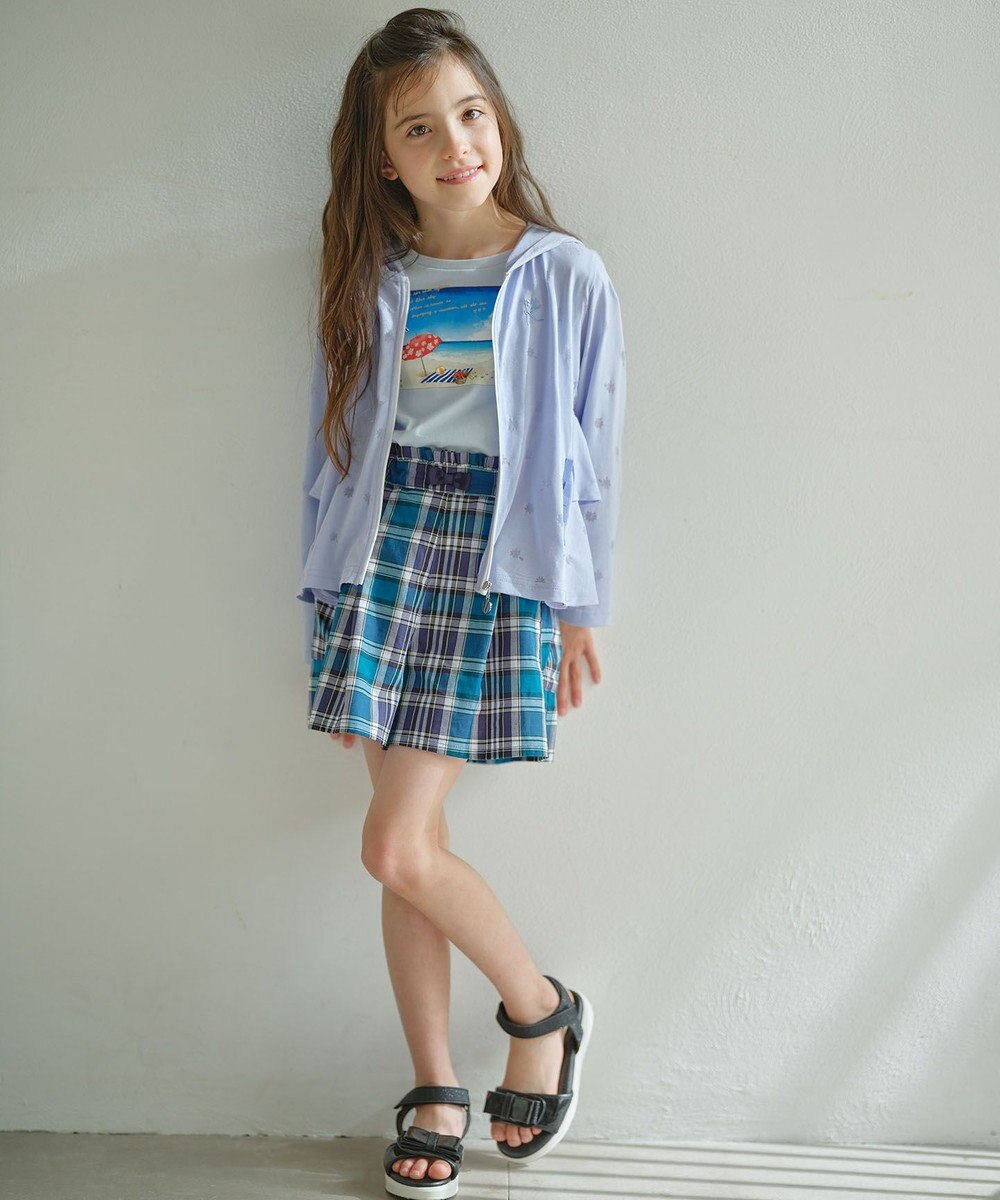 組曲 KIDS 【150-160cm】オーガニックコットンチェック ショートパンツ 