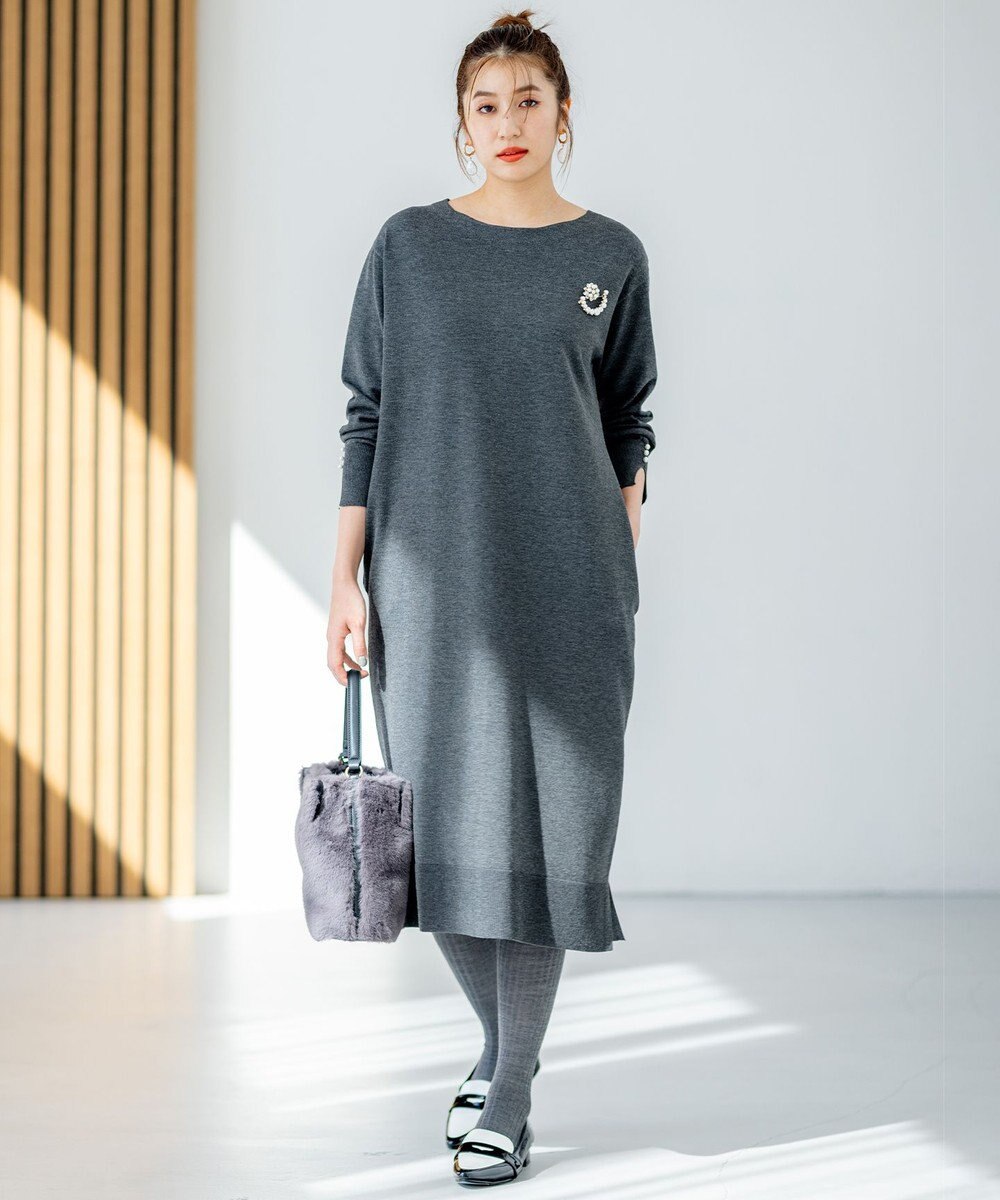 組曲 L 【WEB限定】コクーンシルエット ニットワンピース 