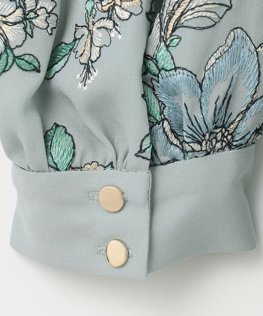 GRACE CONTINENTAL フラワー刺繍ボウタイワンピース 